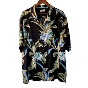 Caribbean Silk Blend Mens Hawaiian Shirt Sz 2XB Summer Vacation Travel Resort